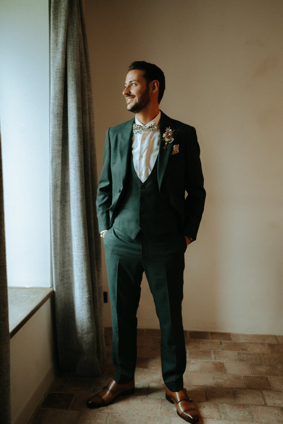 costume sur mesure vert marié mariage sarthe