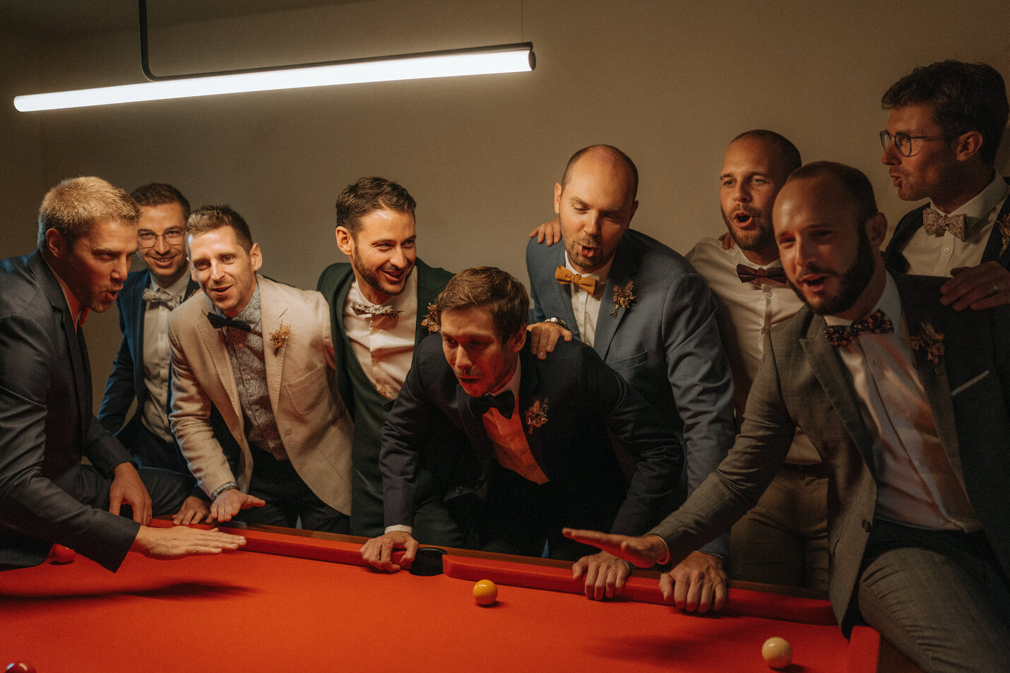 marié et témoin mariage billard préparatifs mariage orne