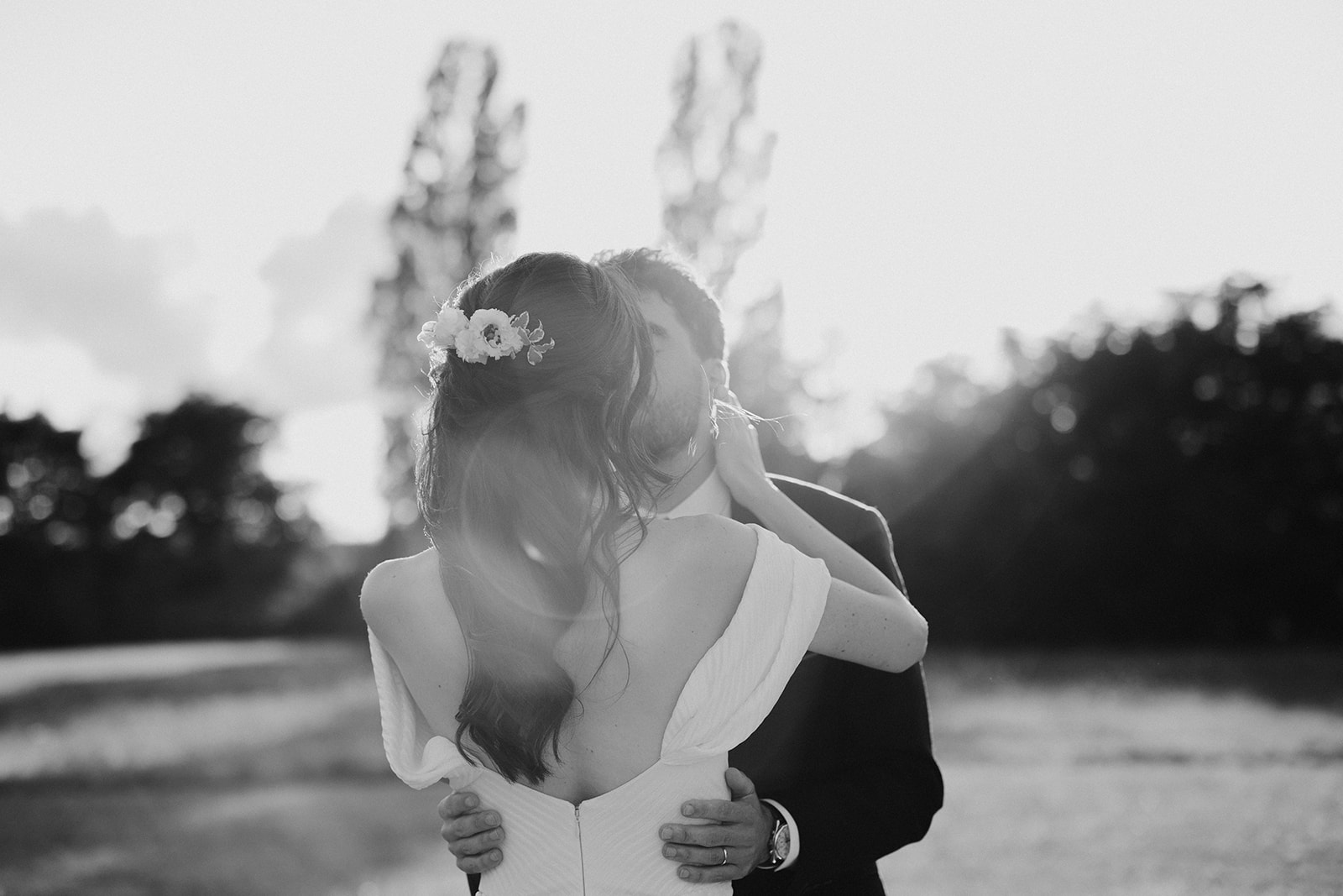 photographe noir et blanc mariage angers