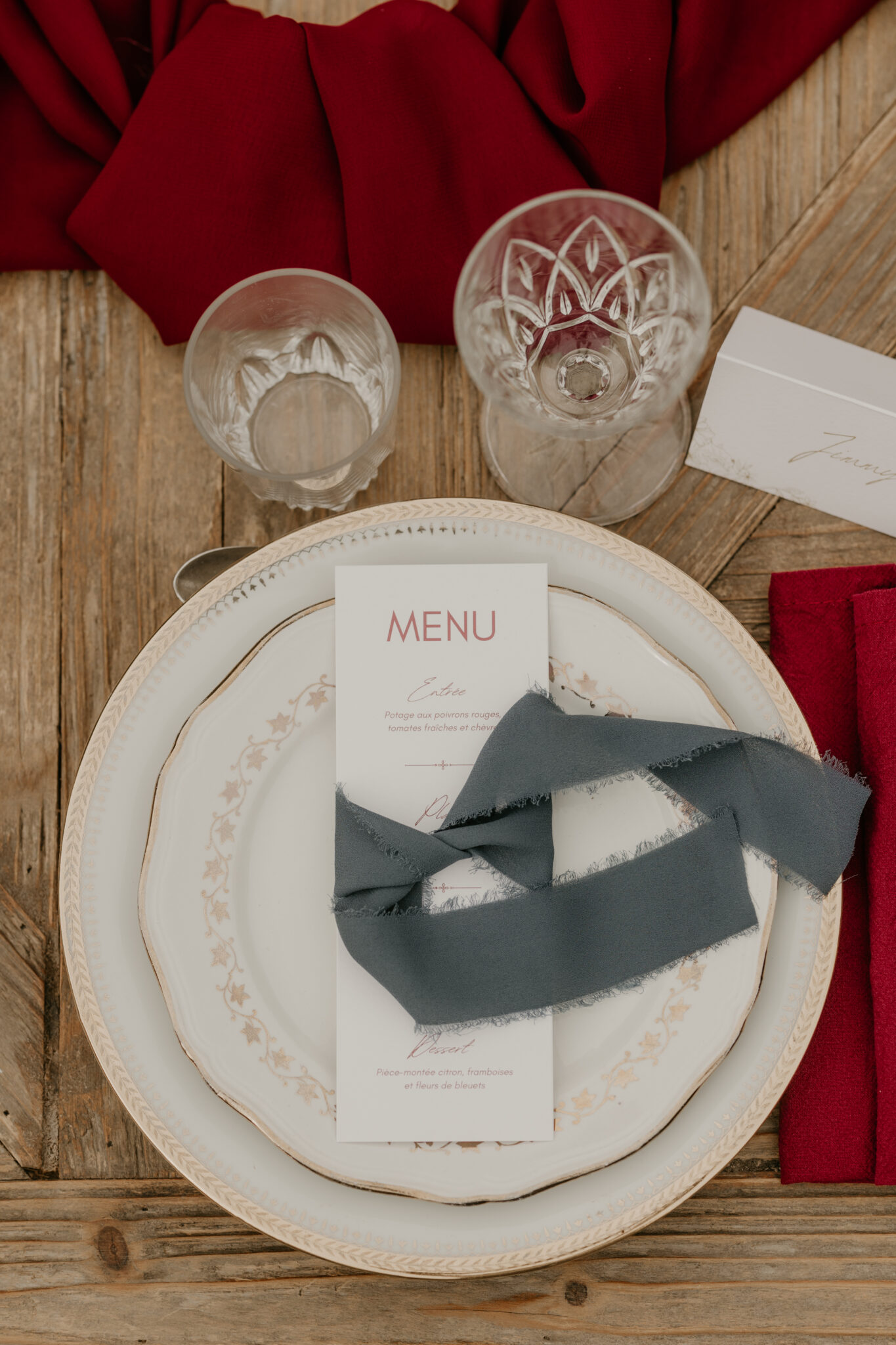menu mariage shooting inspiration sur-mesure personnalisée étiquette prénom marque place