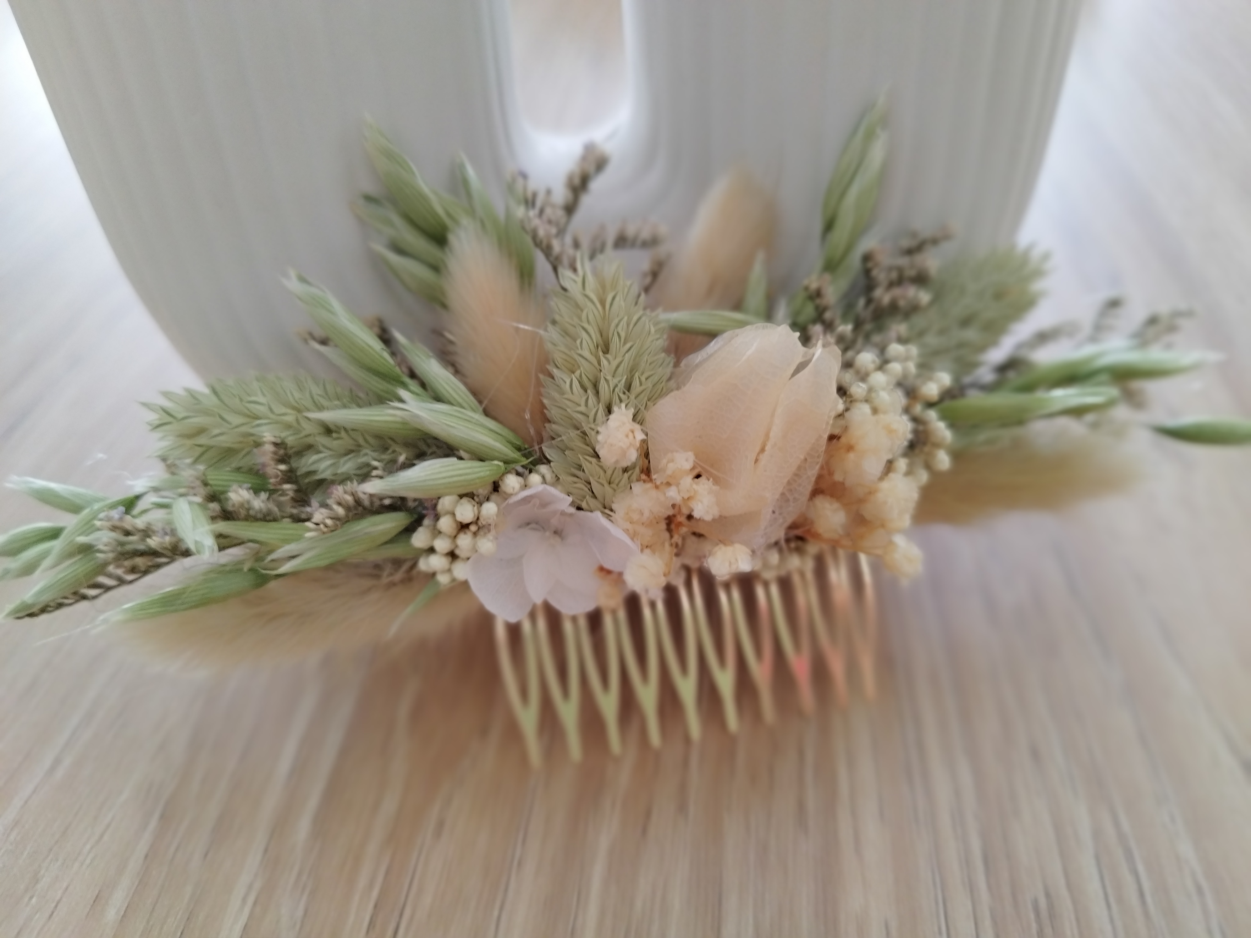 peigne mariée mariage fleurs séchées sarthe