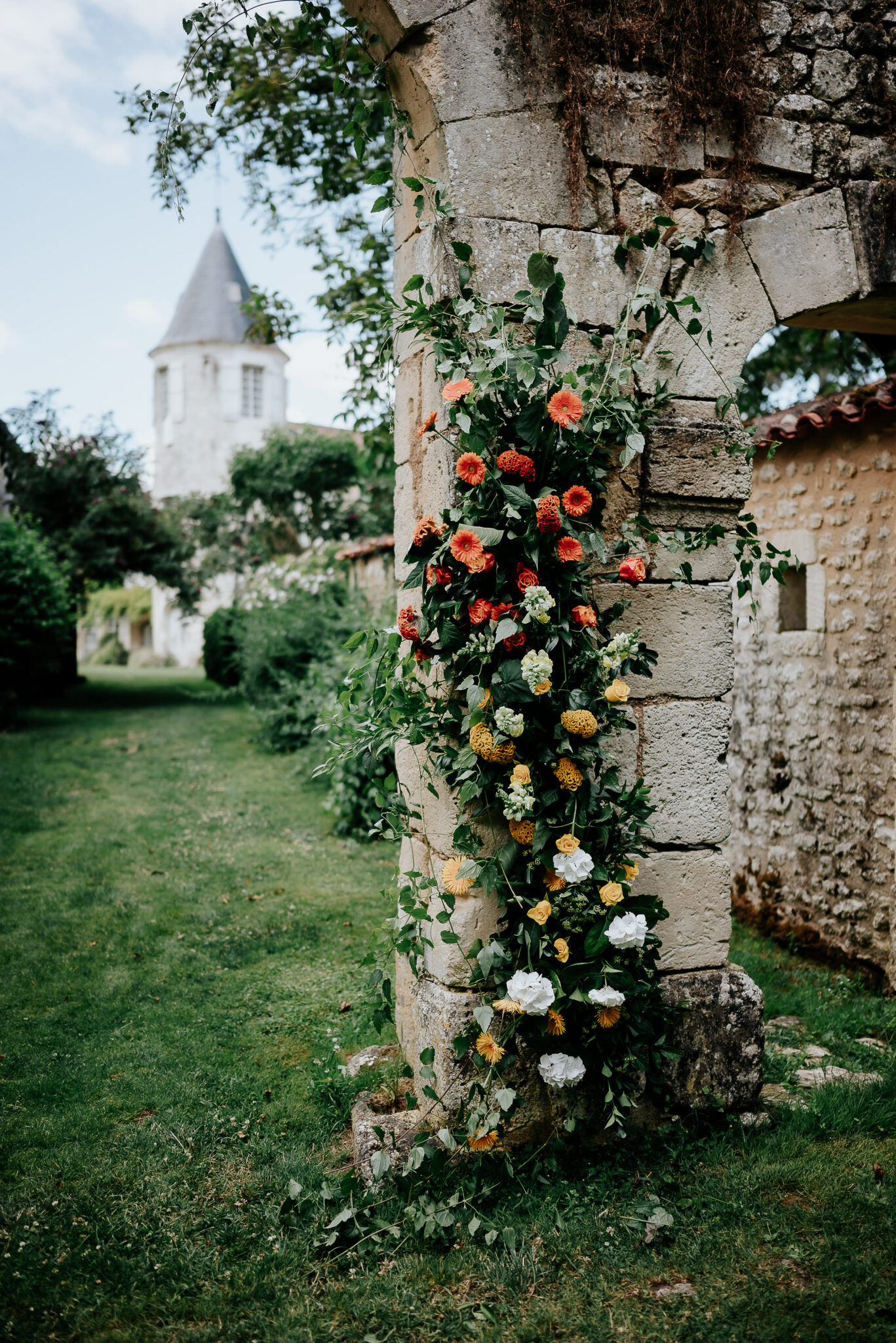 composition florale ceremonie de mariage