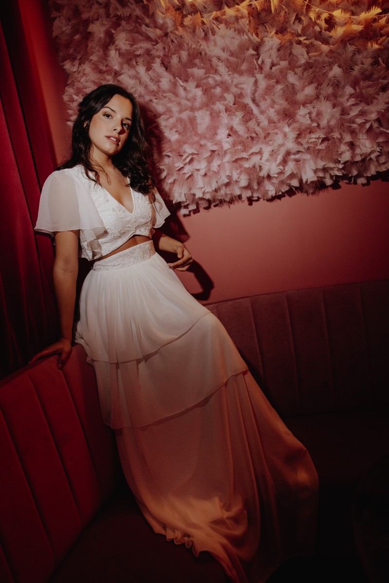 Robe de mariage civil éthique et réutilisable tissus ecoresponsable