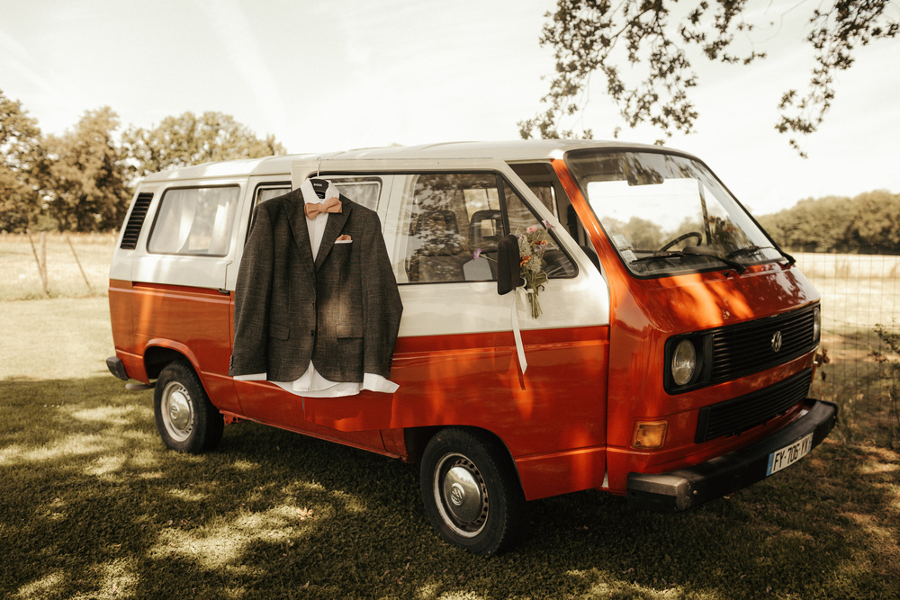 combi vw orange mariage pays de la loire