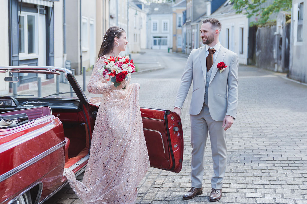robe de mariée sequin paillettes rose le mans