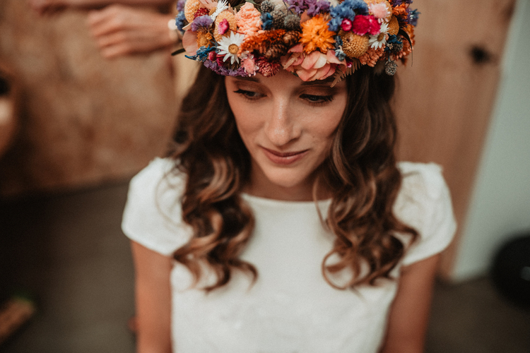 couronne de fleurs coiffure mariage sarthe