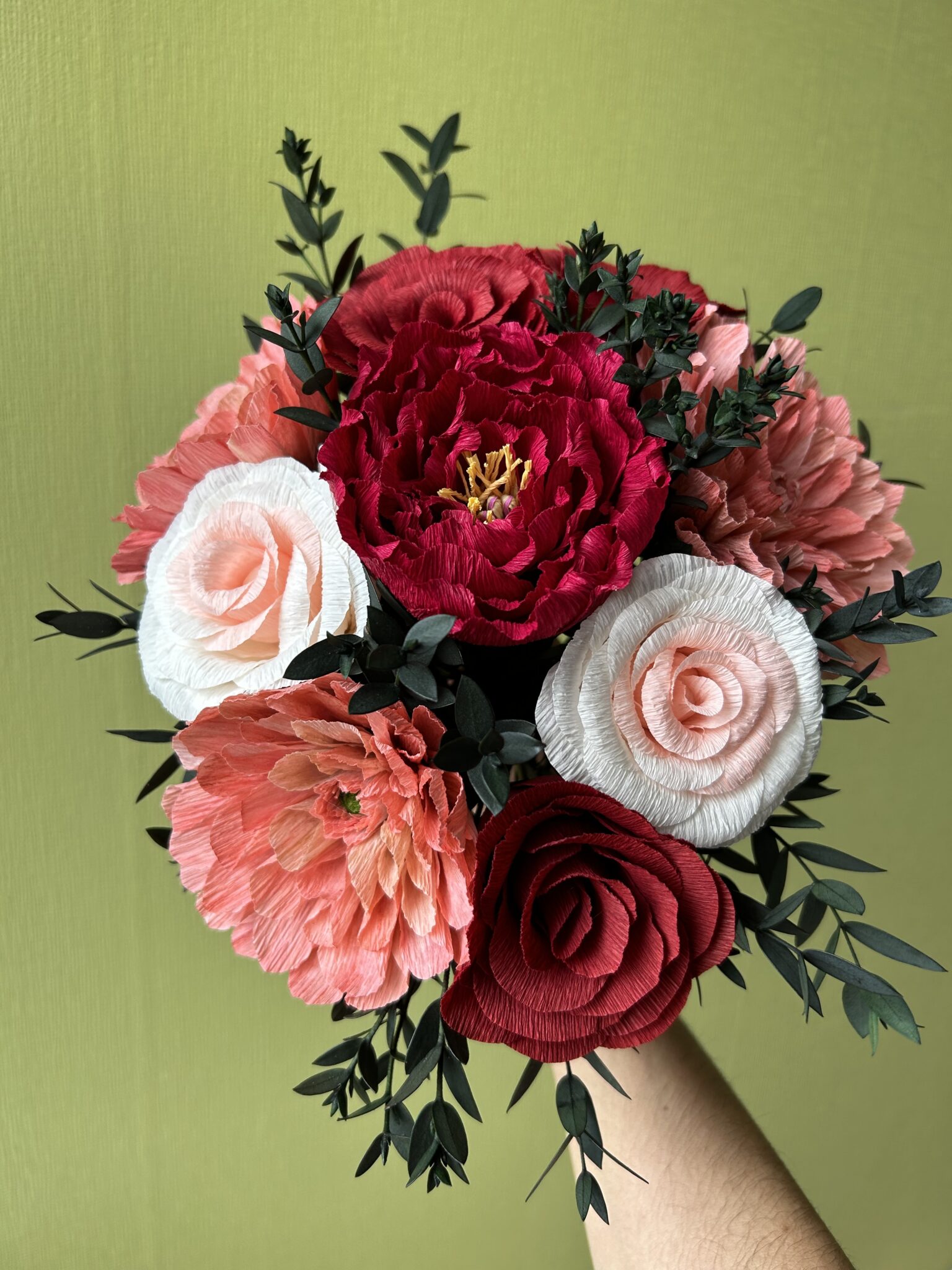 bouquet de mariée automnale en papier
