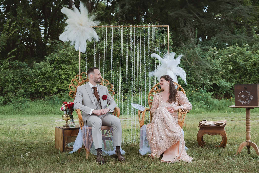 mariage surprise cérémonie thème Gatsby décoration orne