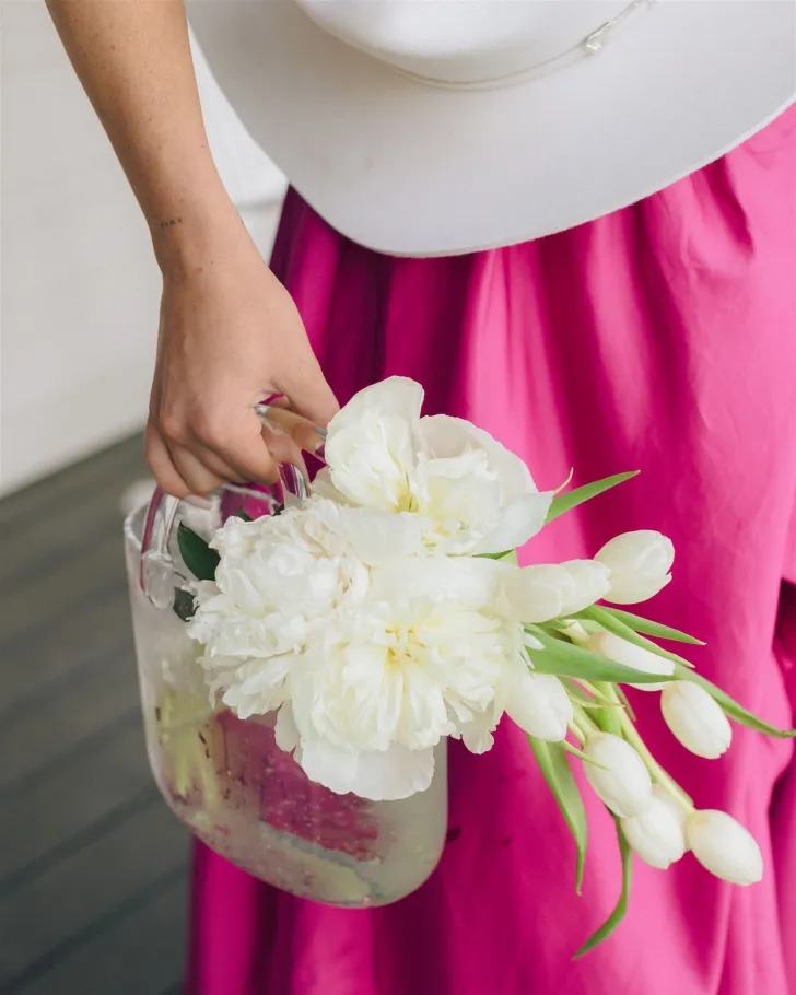 bouquet dans un sa transparent