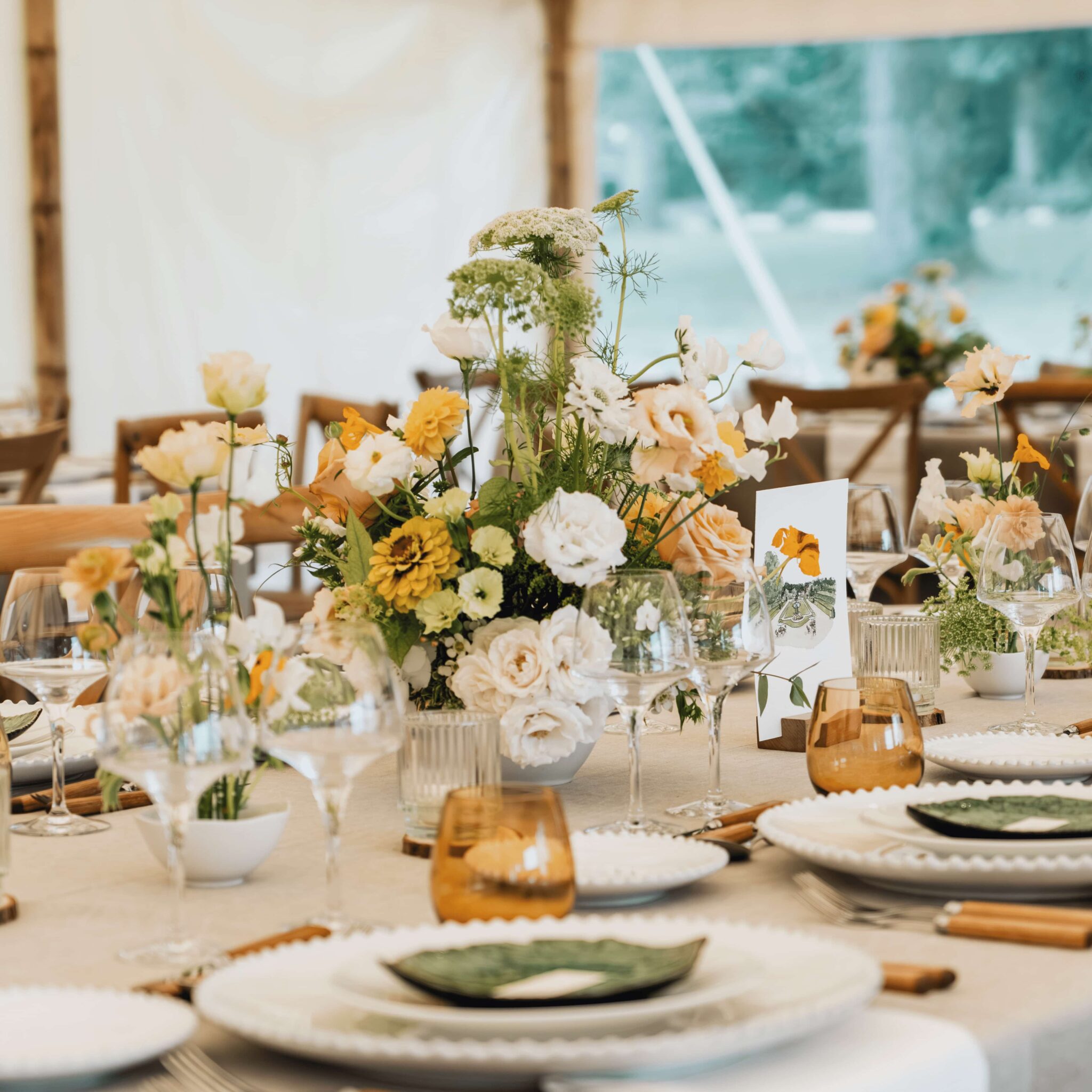 papeterie-illustration-centre de table-chateau-aquarelle-mariage-nantes