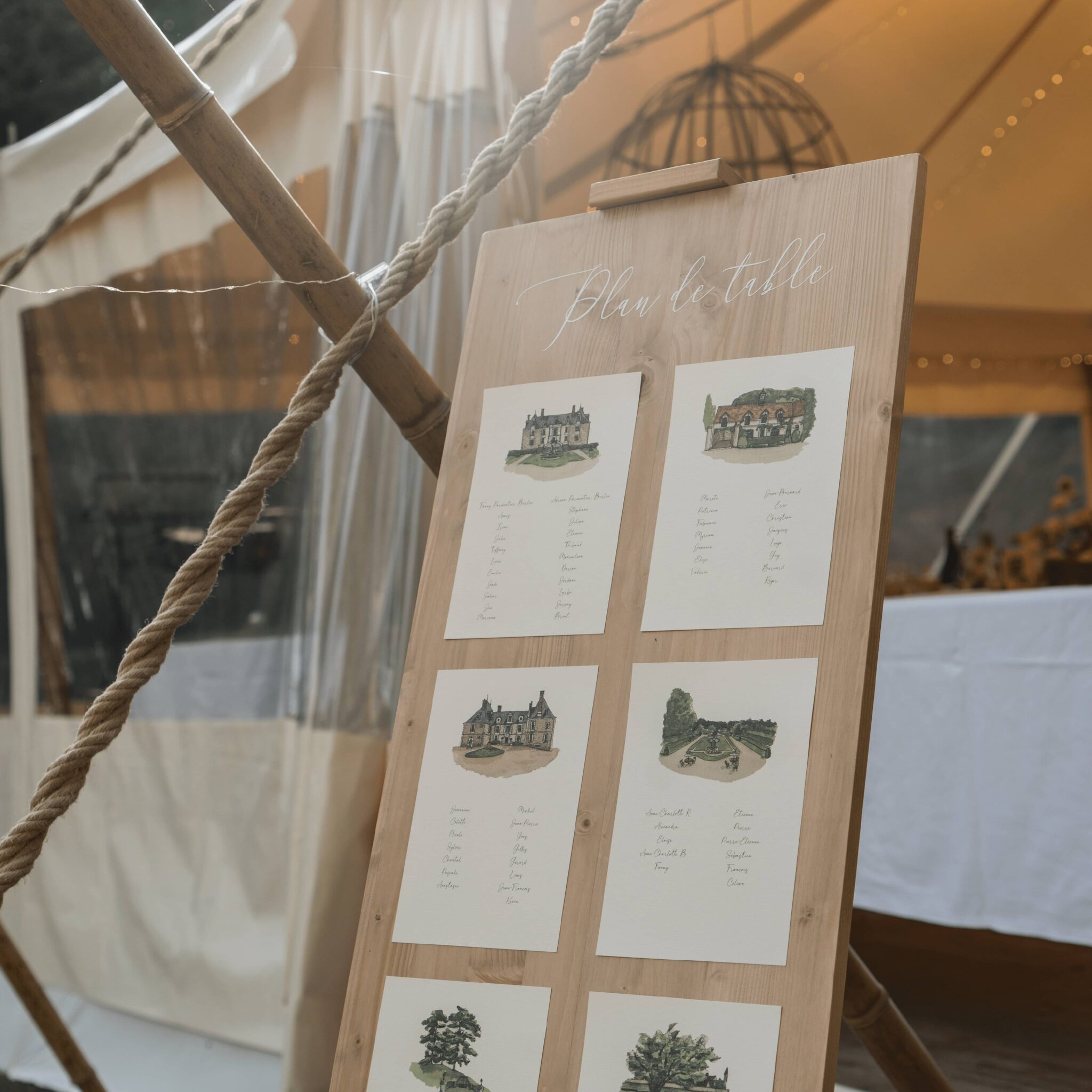 papeterie-illustration-plan de table-mariage-aquarelle-nantes