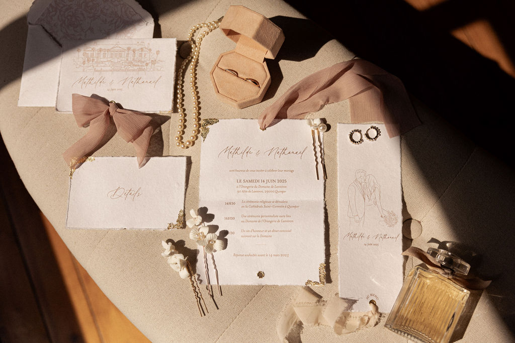 papeterie mariage romantique papier artisanal