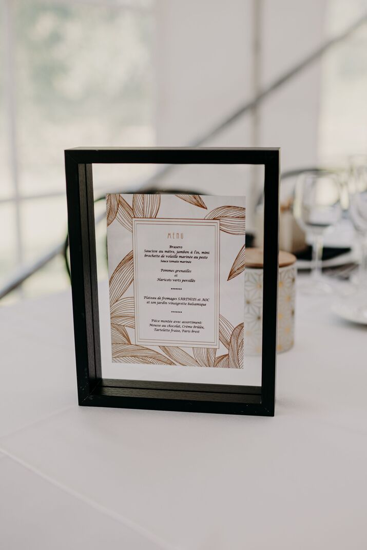 cadre menu mariage décoration années 20 le mans