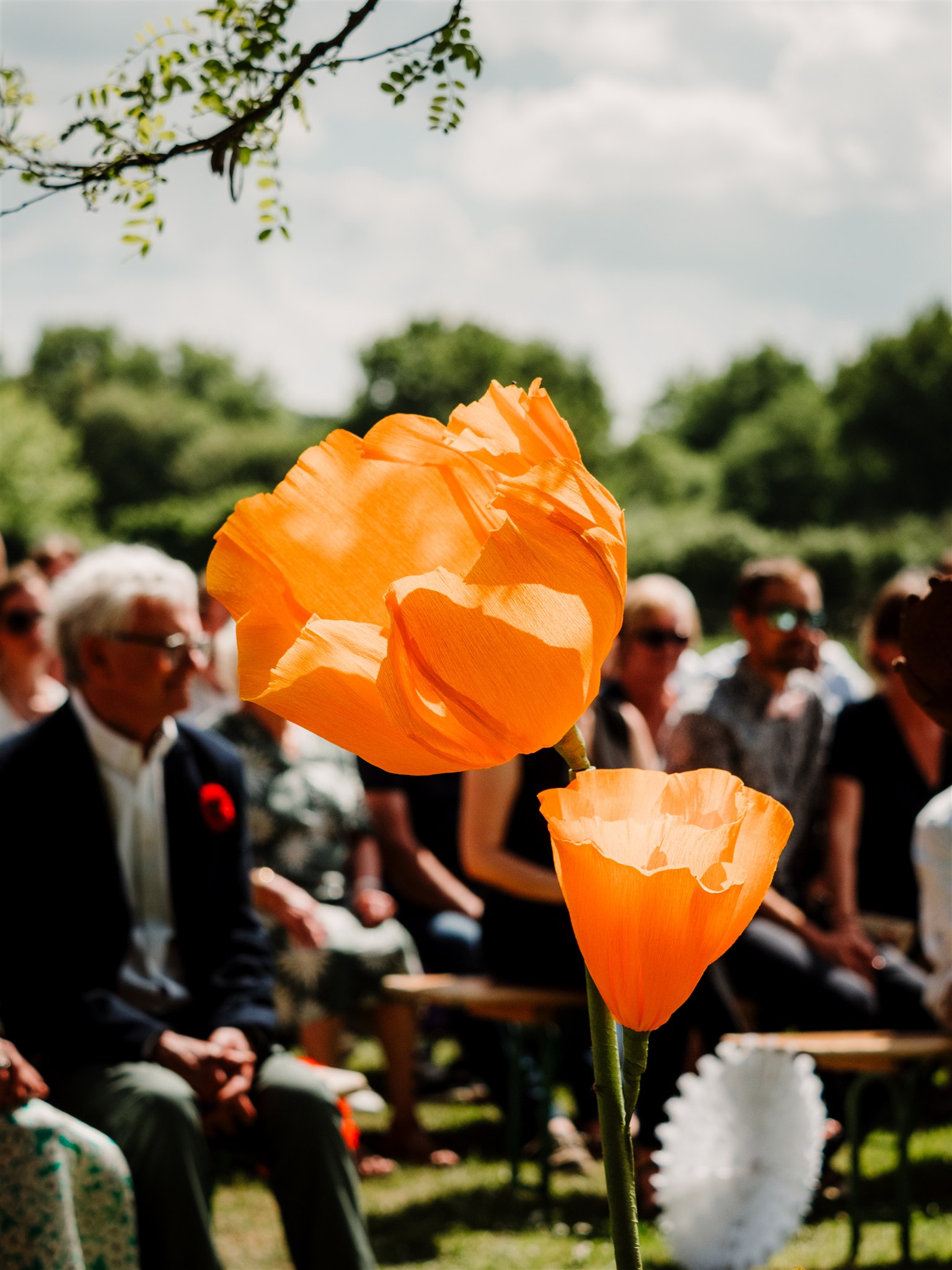 decoration fleur papier mariage orange angers