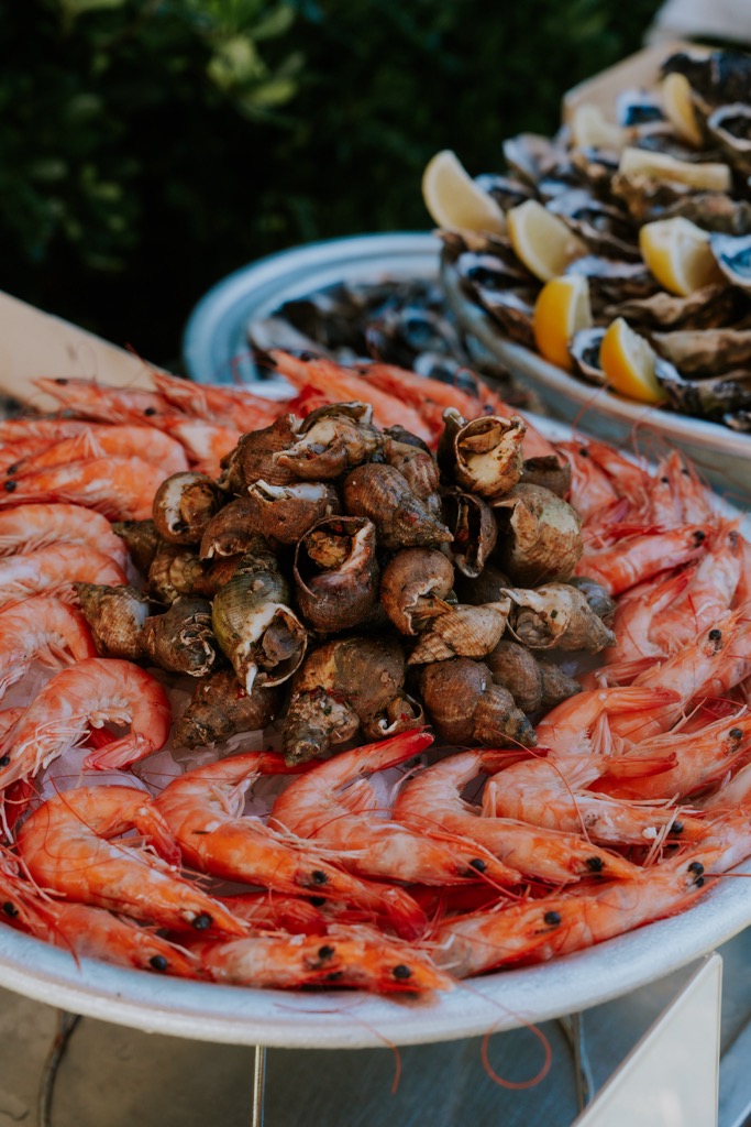 bar iodé pour mariage crevettes huitre