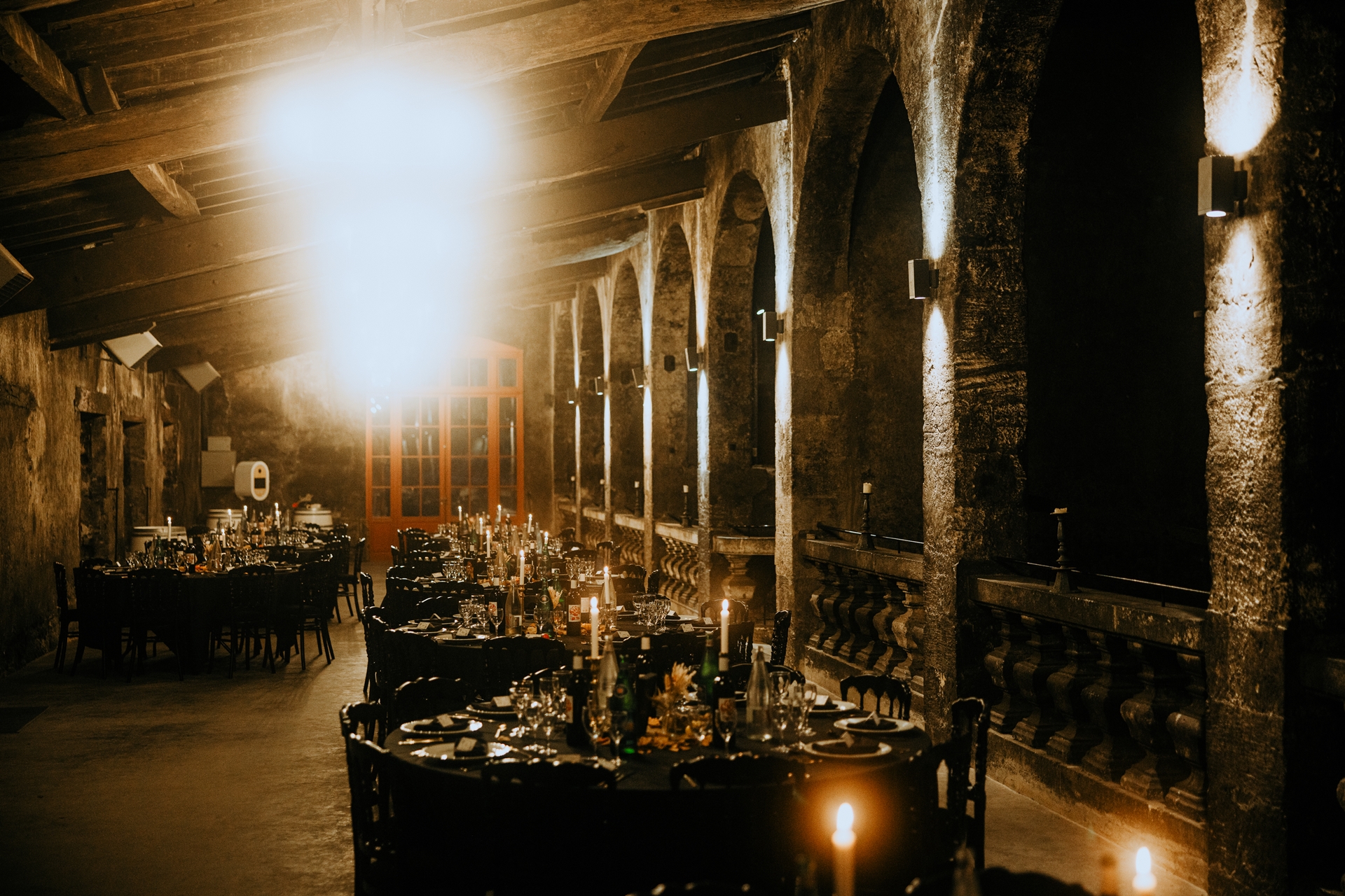 Table de réception automnale mariage gothique chic