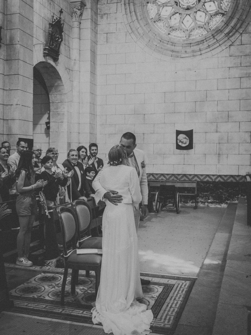 mariés lors de leur cérémonie religieuse à l'Eglise d'arcachon
