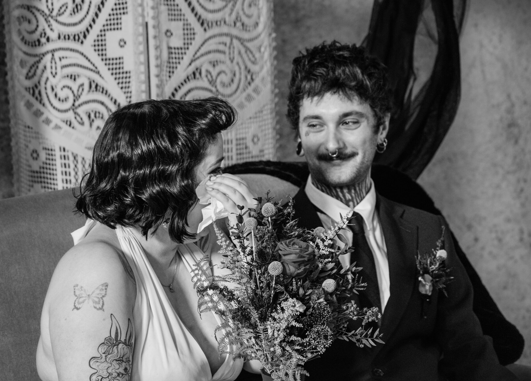 photographie noir et blanc portrait mariage touraine