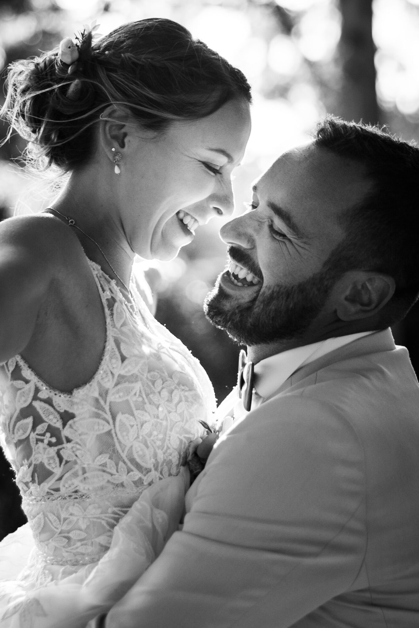 photo noir et blanc mariage dentelle angers