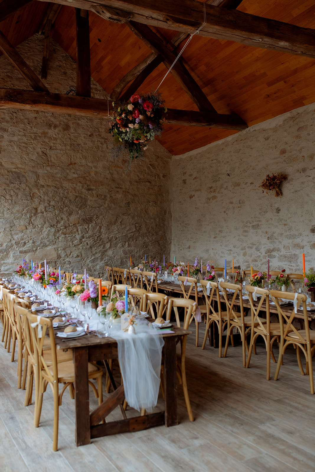 vaisselle vintage mariage colore nantes