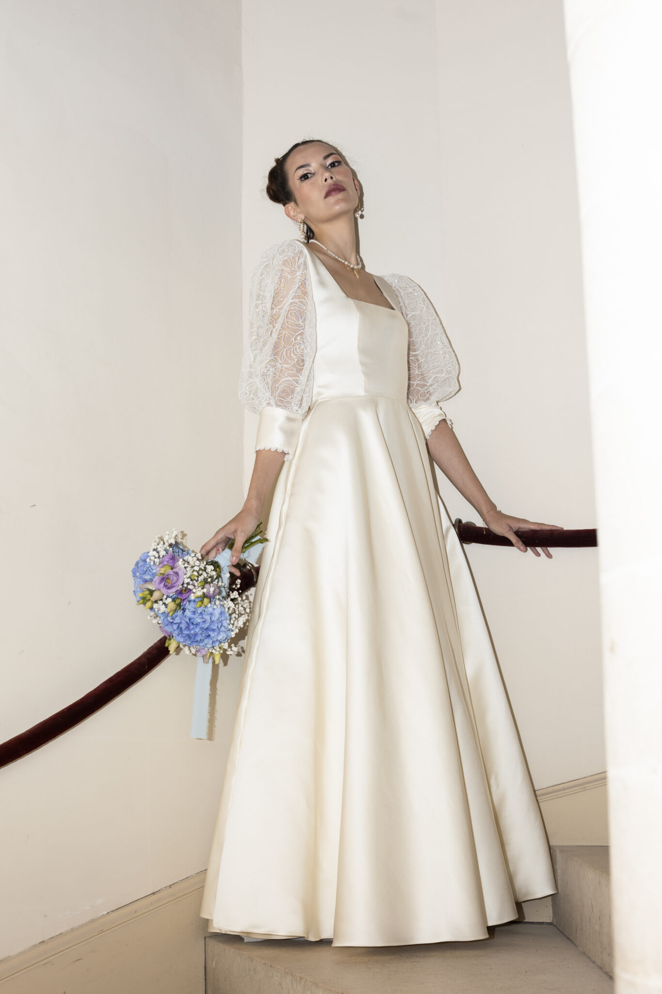 robe satin duchesse haute couture mariage maine et loire