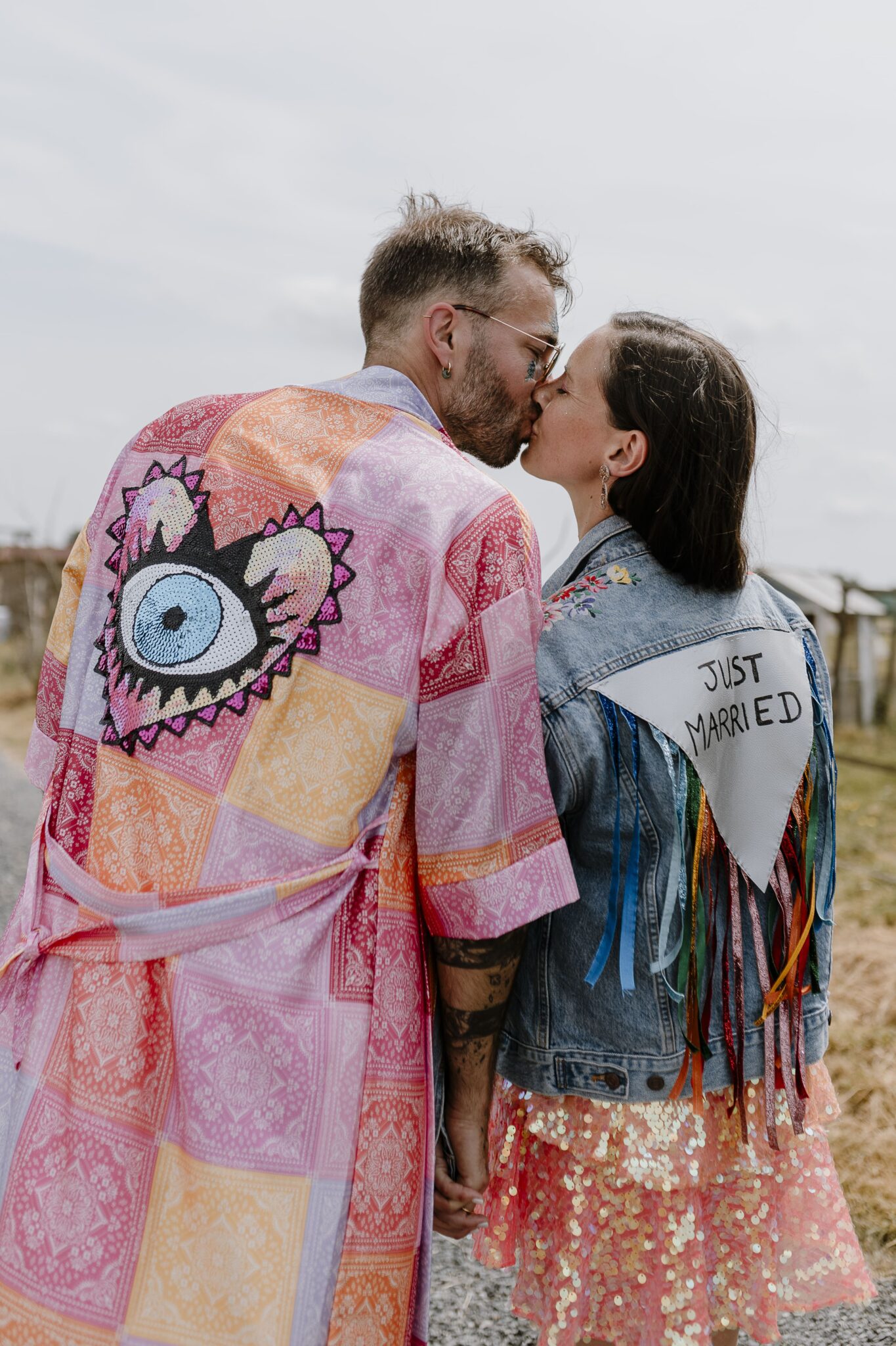 veste en jean personnalisée just married le mans