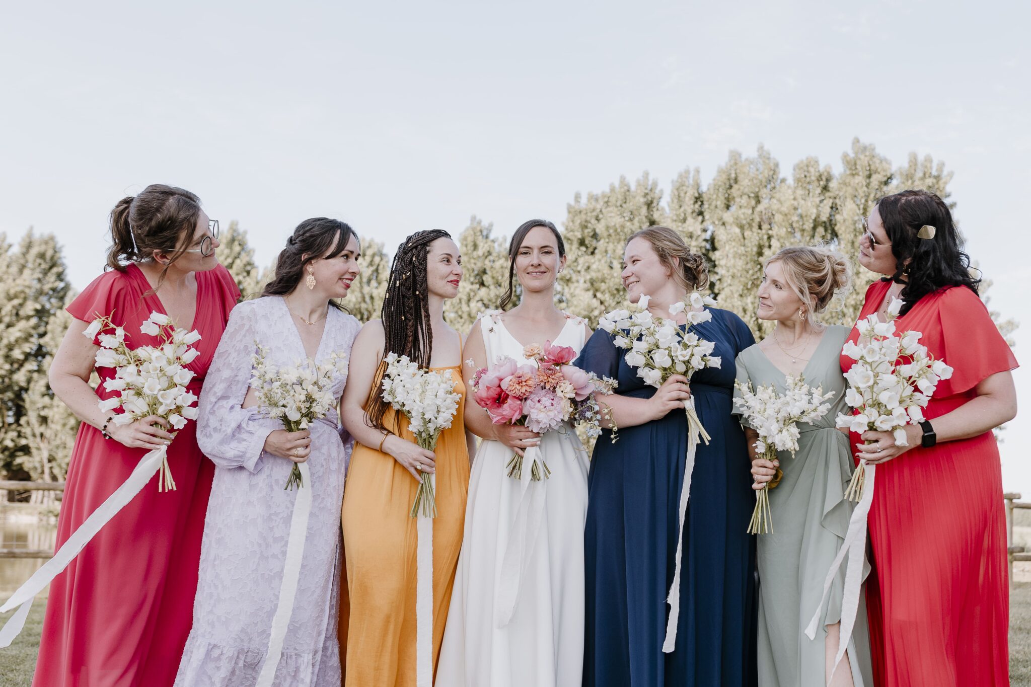 demoiselles d'honneur robes colorées mariage le mans