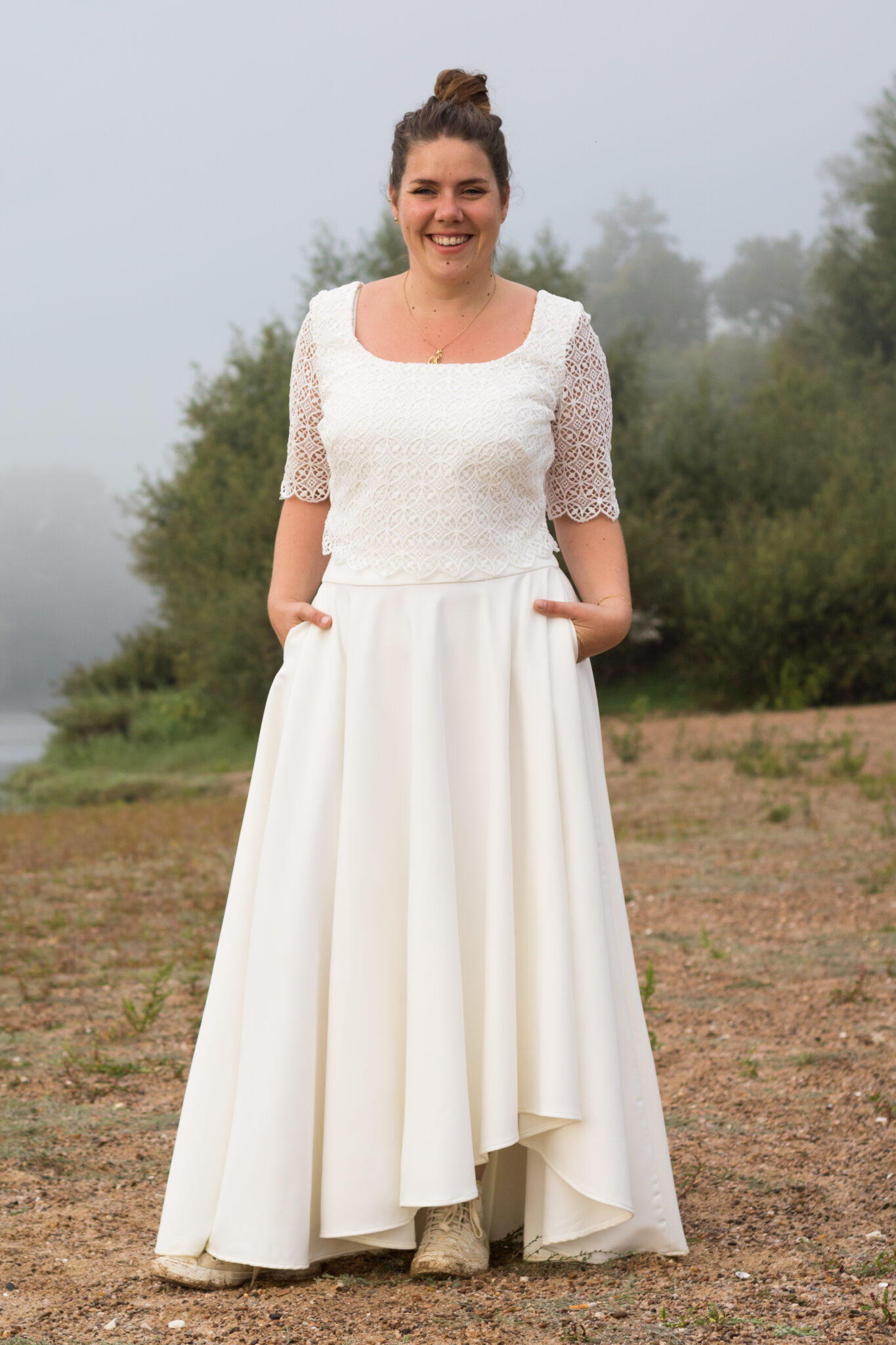 mariage responsable top manches jupe asymetrique saumur