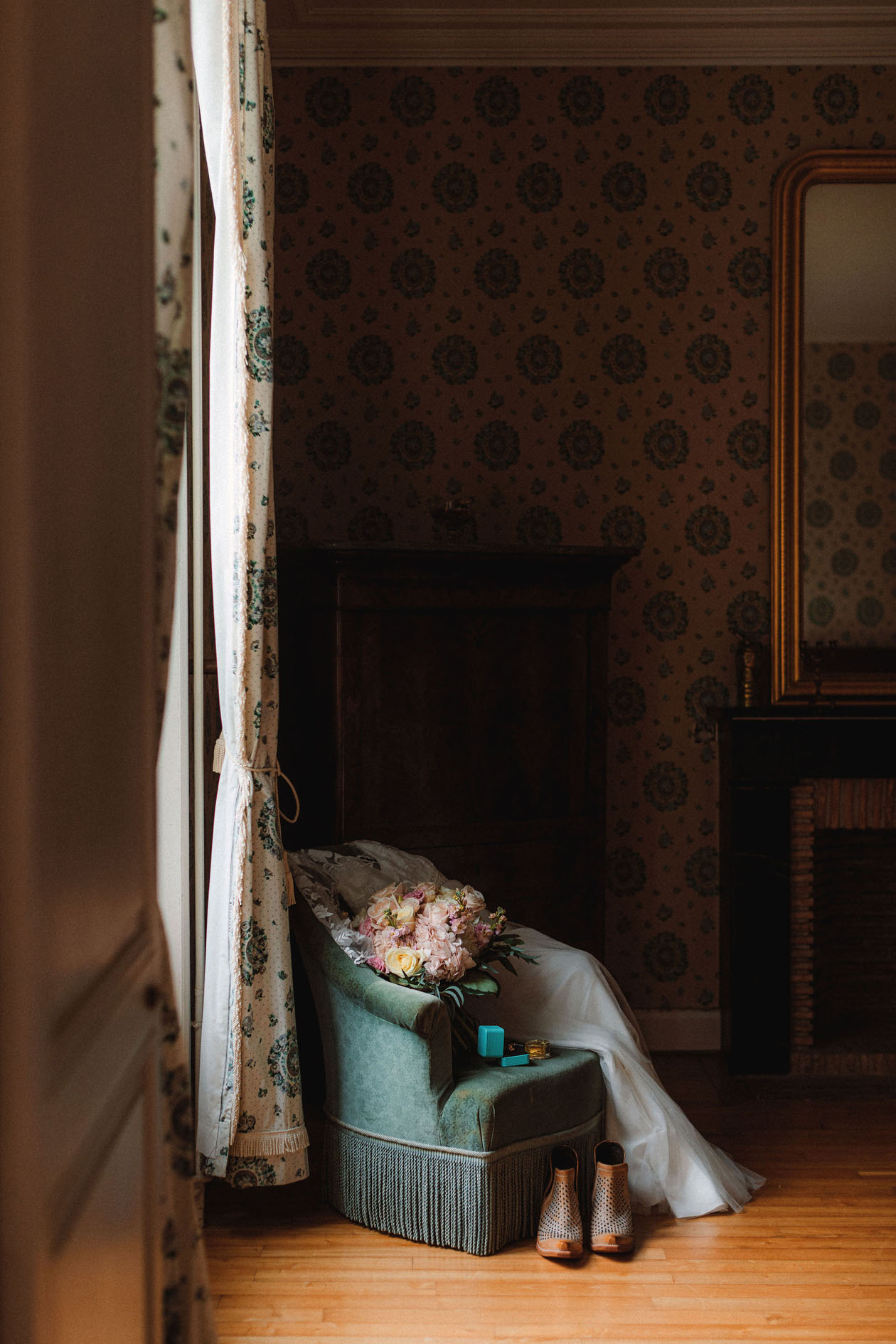 decoration fauteuil velours mariage maine et loire