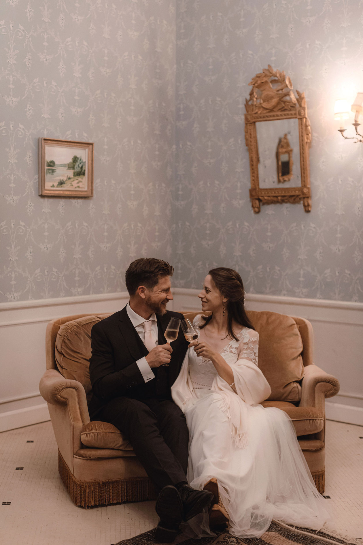 banquette velours rose mariage angers