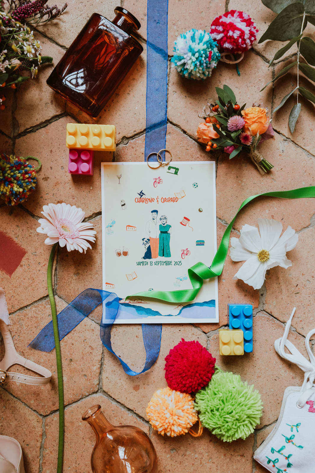 photo mariage flatlay anjou